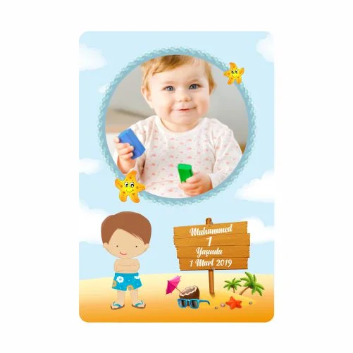 Plaj Temalı Doğum Günü Magneti